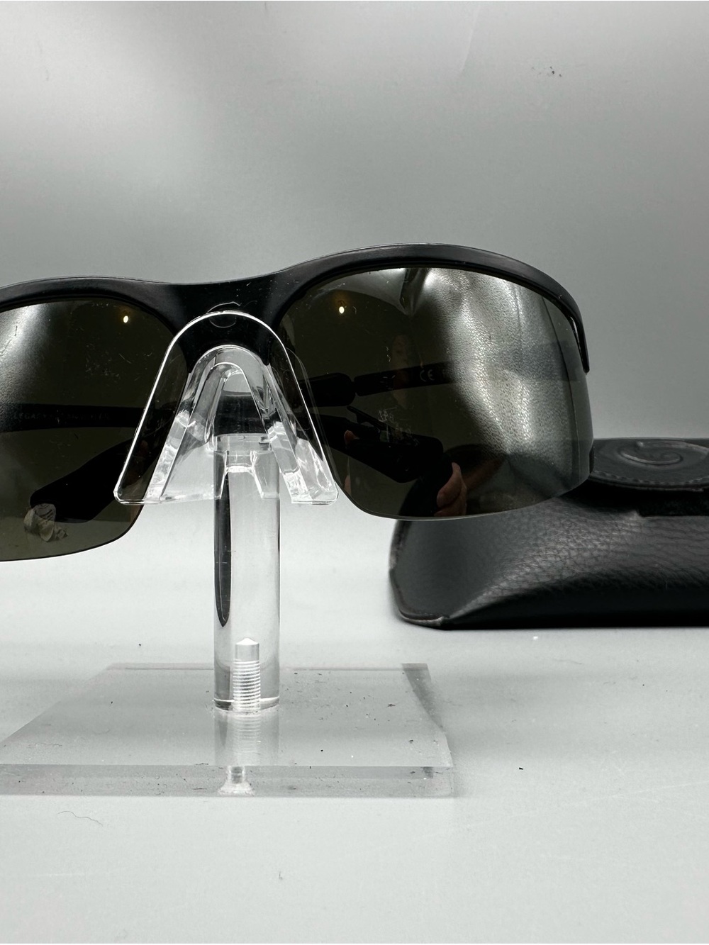 Gargoyles Legacy Sunglasses Black Wrap Shield Frame Italy Vintage with Case Flaw
